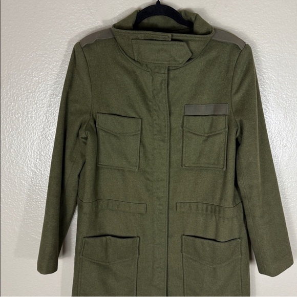 Emerson Fry Army Coat Olive Green Wool Blend Jacket - Picture 6 of 11
